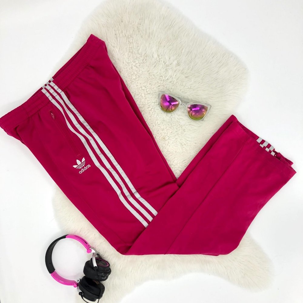 ADIDAS Vintage Hot Pink White Track Pants Joggers - Picture 13 of 16